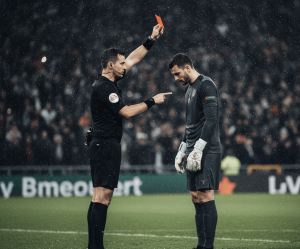 wat als keeper rood krijgt