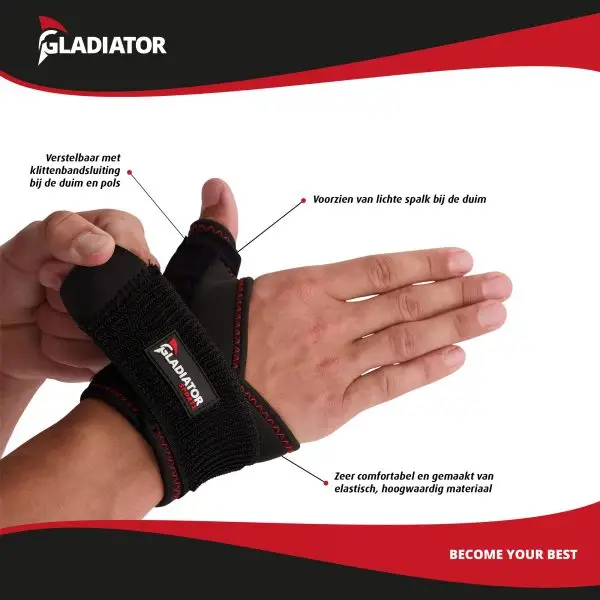 gladiator sports duim polsbrace usps
